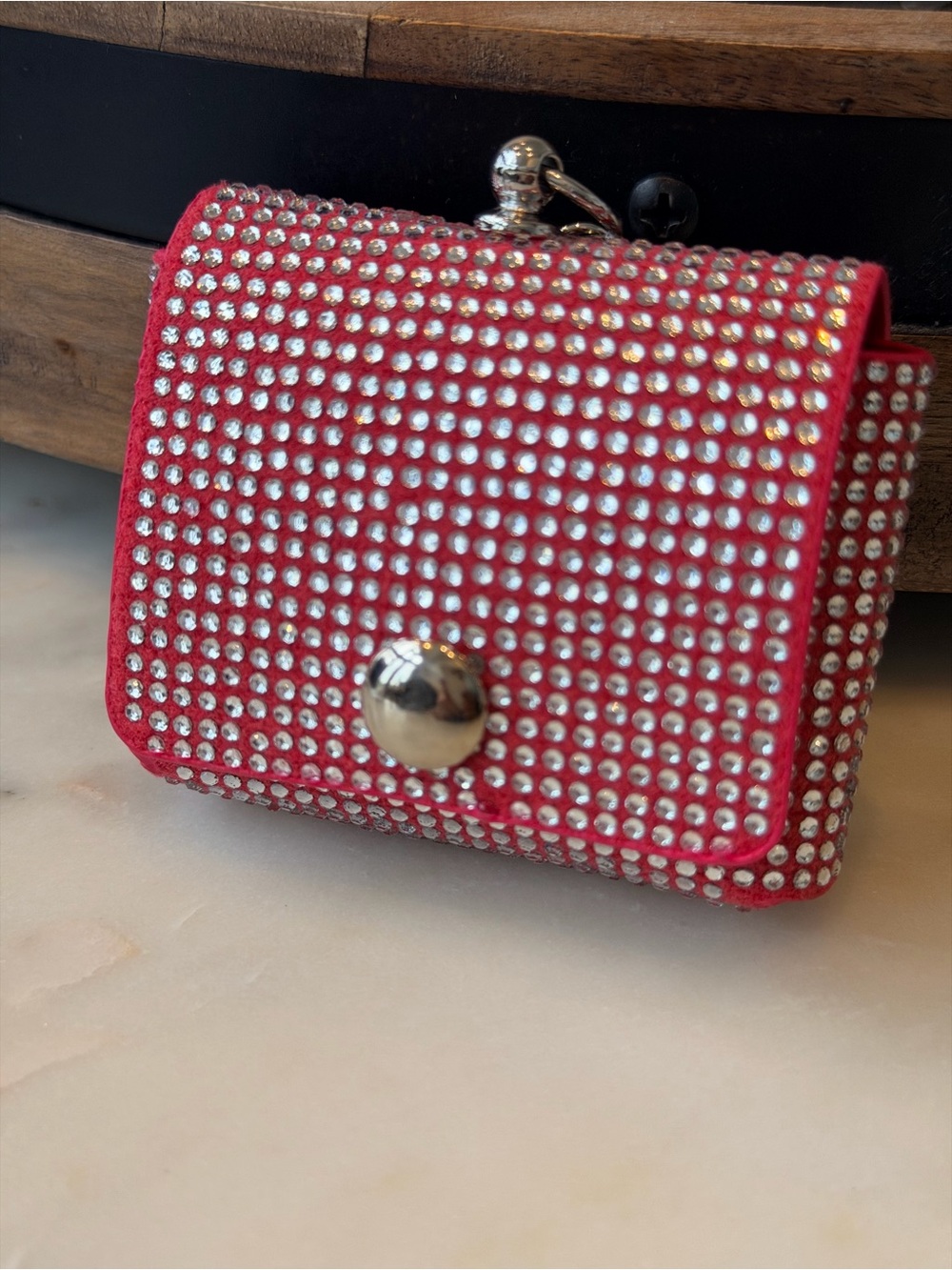 Mini Embellished Bag Charm Ear Bud Holder - NIP